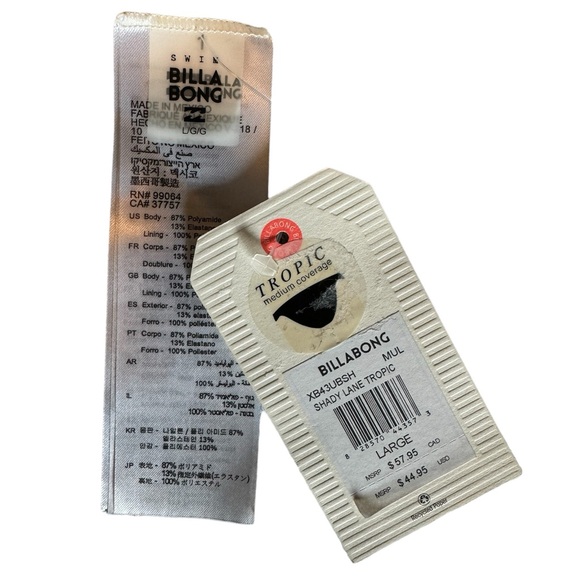 Billabong shady lane tropic medium coverage bathing suit bottoms-size L - Picture 3 of 5